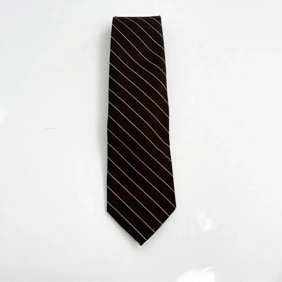 Brooks Brothers Brown‎ Wool Blend Tie Striped Winter Workwear Office Preppy Work - Picture 3 of 8